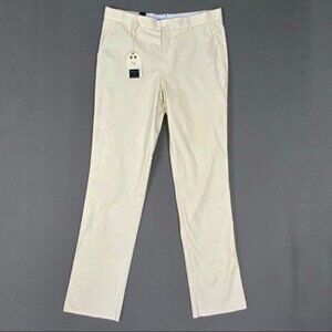 Ballin Mens Atwater Tan Khaki Seersucker Flat Front Pants Mansfield Fit size 38